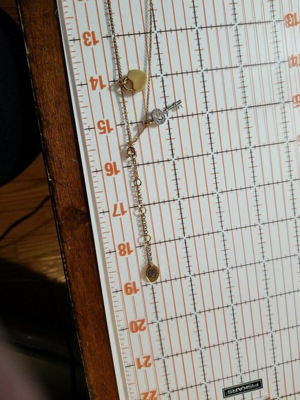 Juicy Couture Silver Double Strand Heart & Crystal Key Charm Necklace - Picture 9 of 10